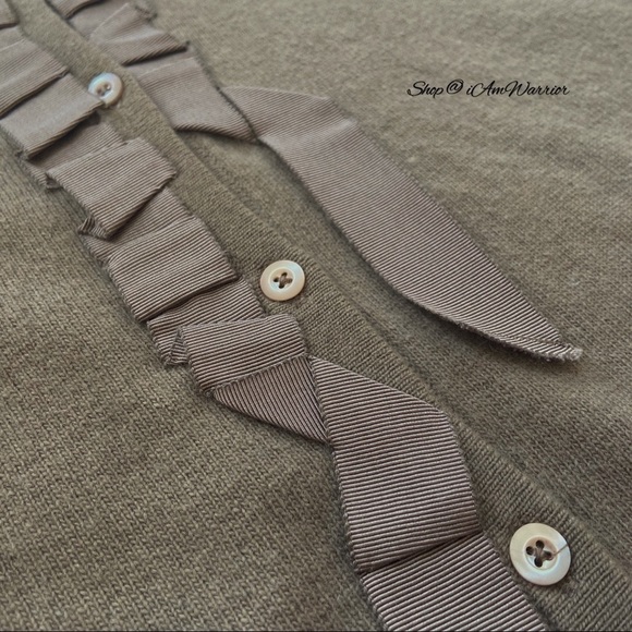 J.Crew grosgrain ribbon tan cashmere blend cardigan sweater *shop@iamwarrior - Picture 6 of 11